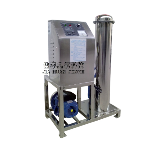 HY-S-01臭氧水生成器  HY-S系列臭氧水成生器是我公司最新研發(fā)的新型產品，對于臭氧水的處理量從小到大都可以設計裝機，產品利用增壓原理，將臭氧分子吸入混合系統(tǒng)進行加壓混合，從